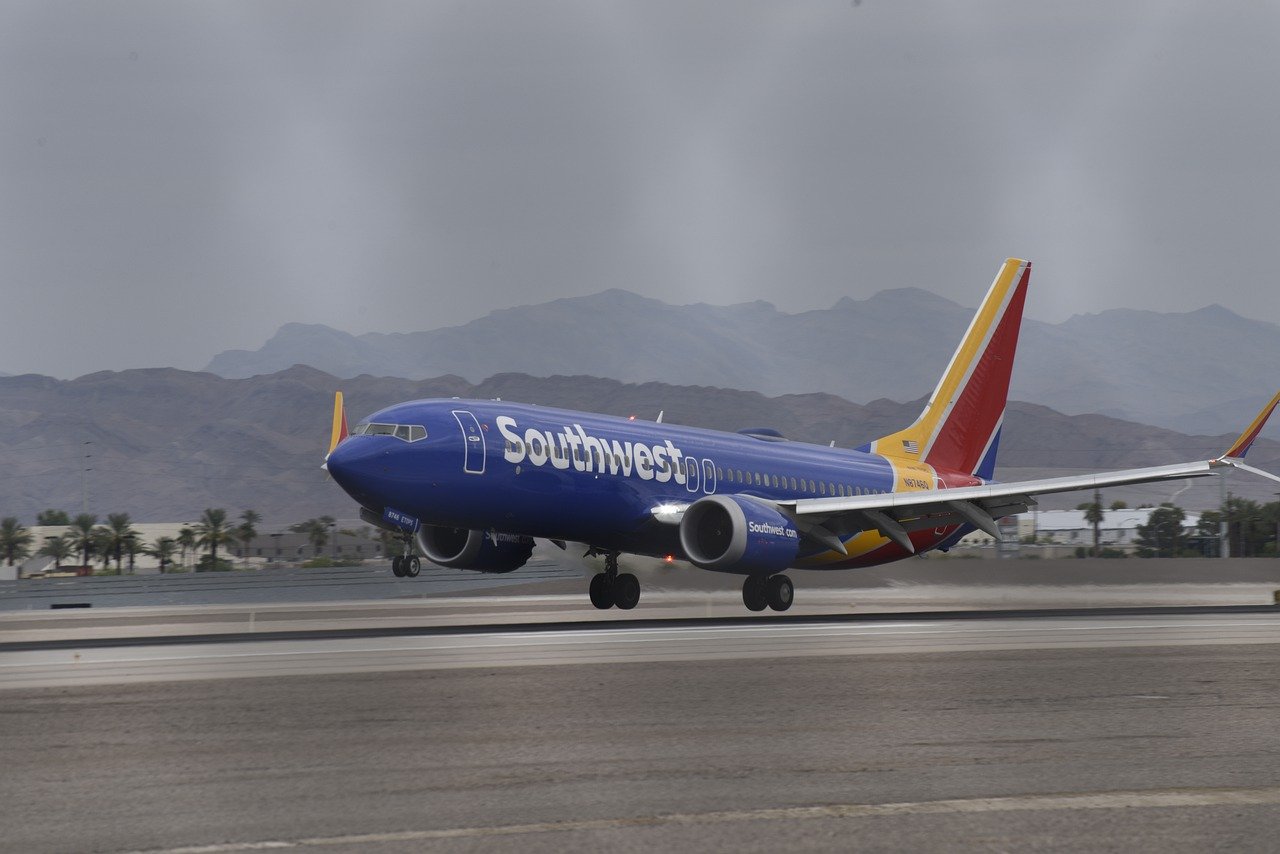 Southwest Airlines plane on the runway.