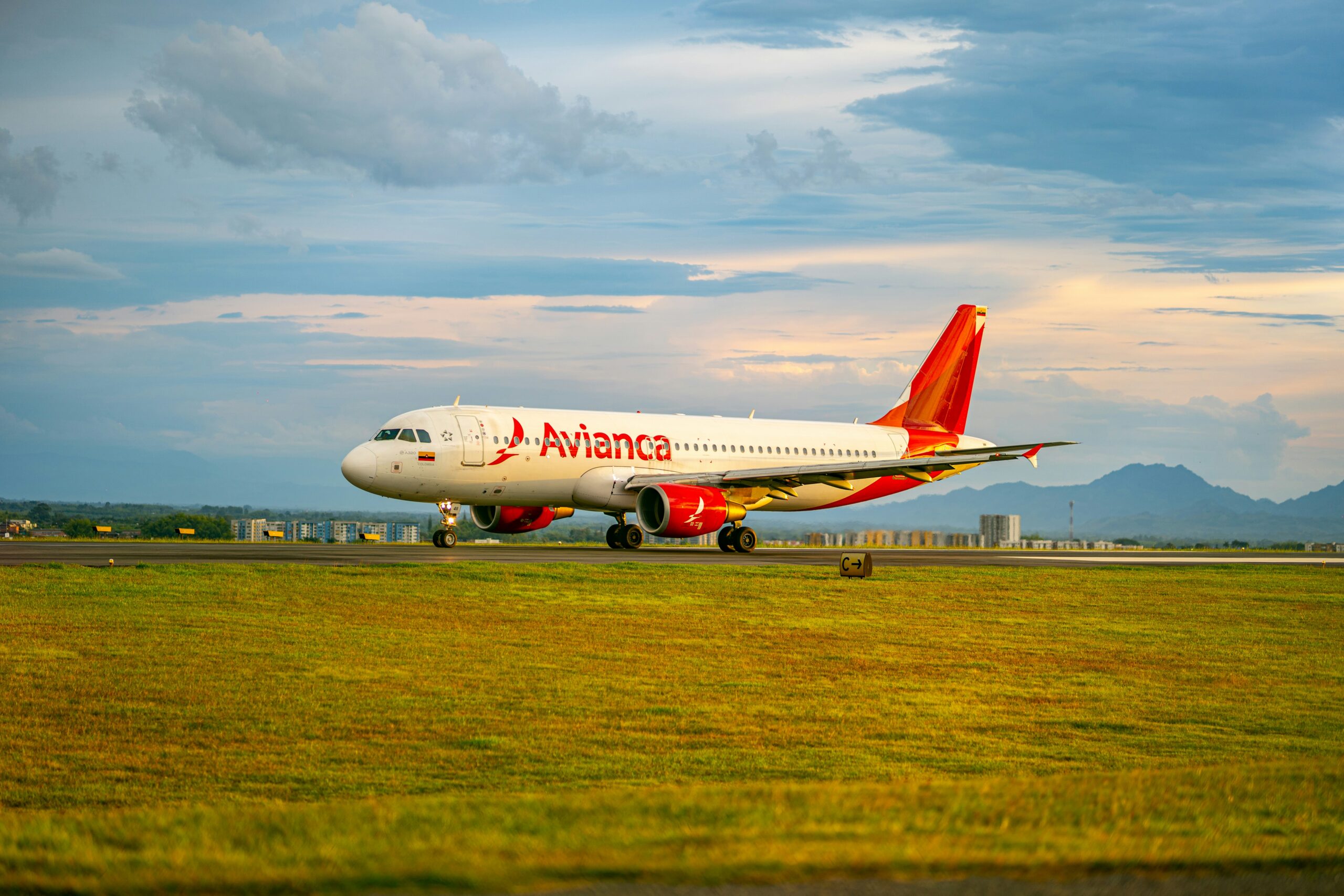 Avianca plane on the runway.