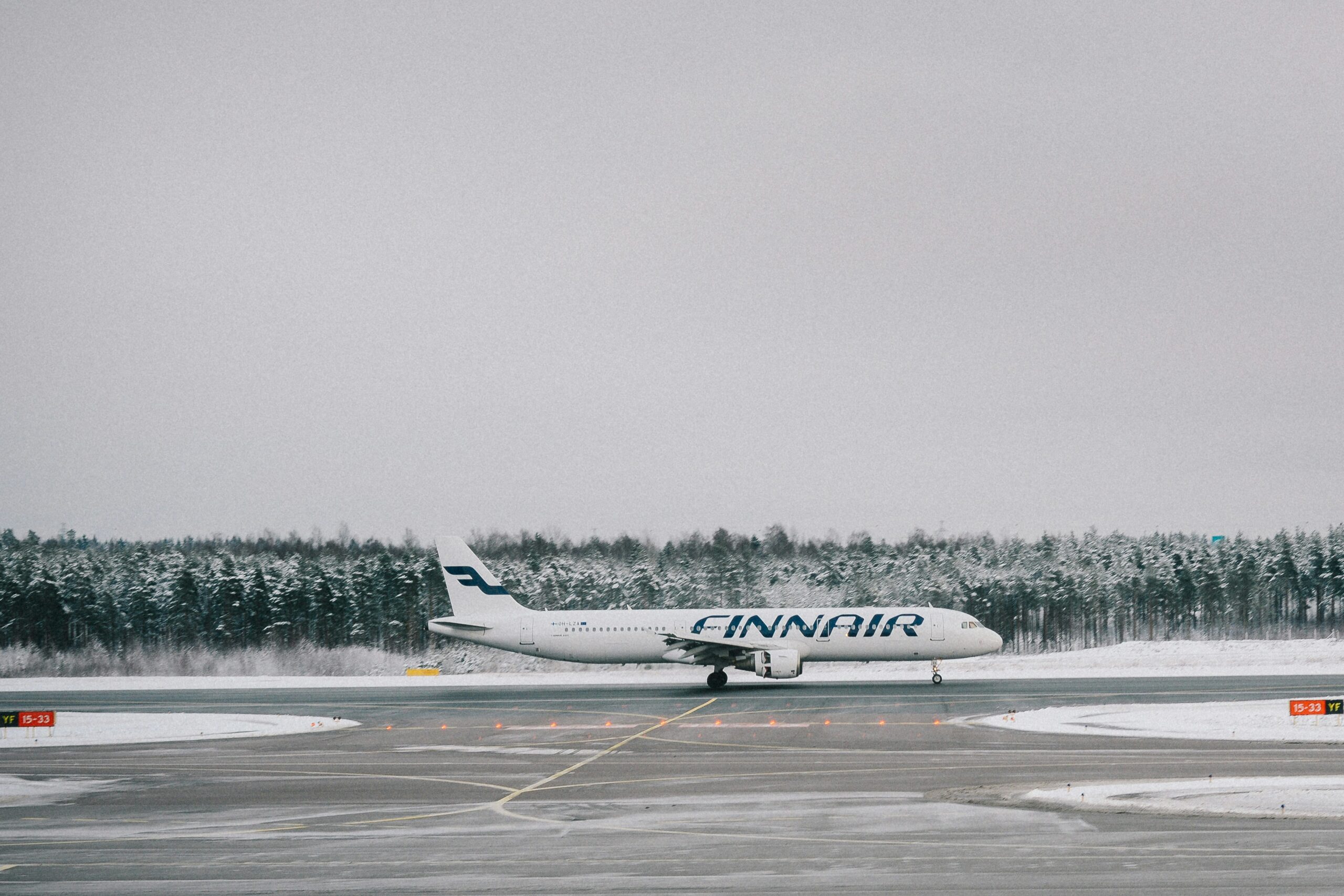 Passenger plane on runway.