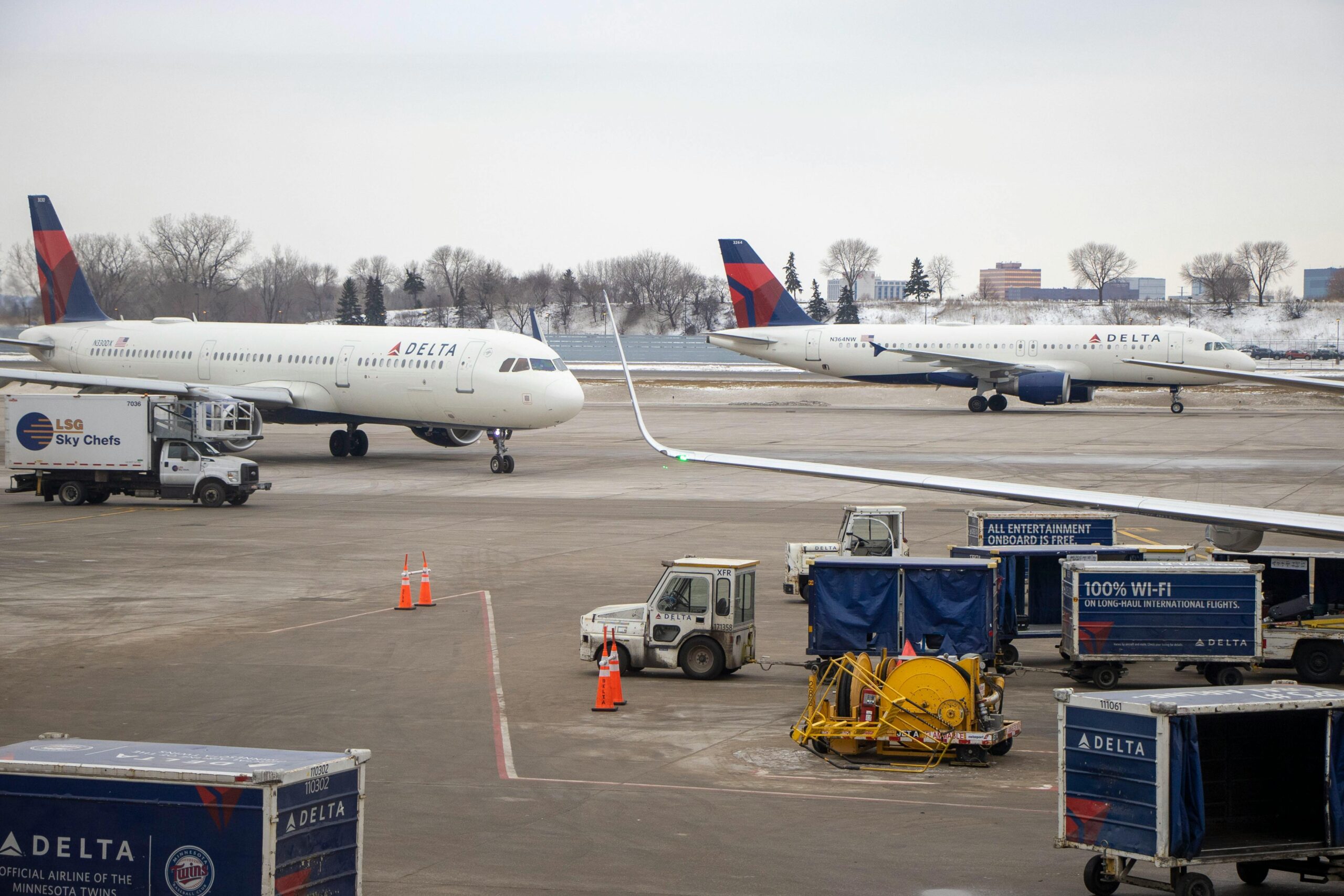 Delta Air Lines plane on airport.