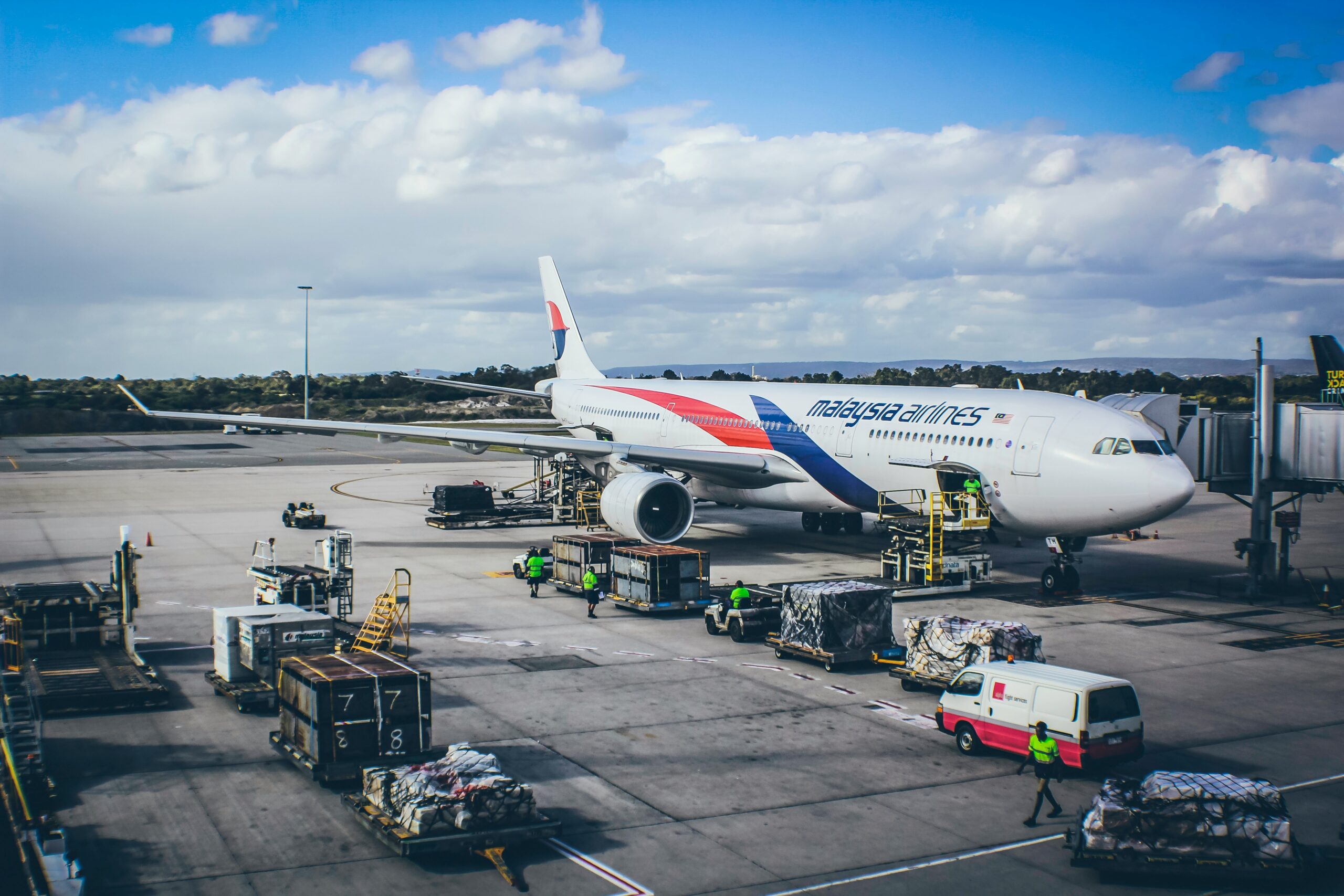 Malaysia Airlines plane on airport.