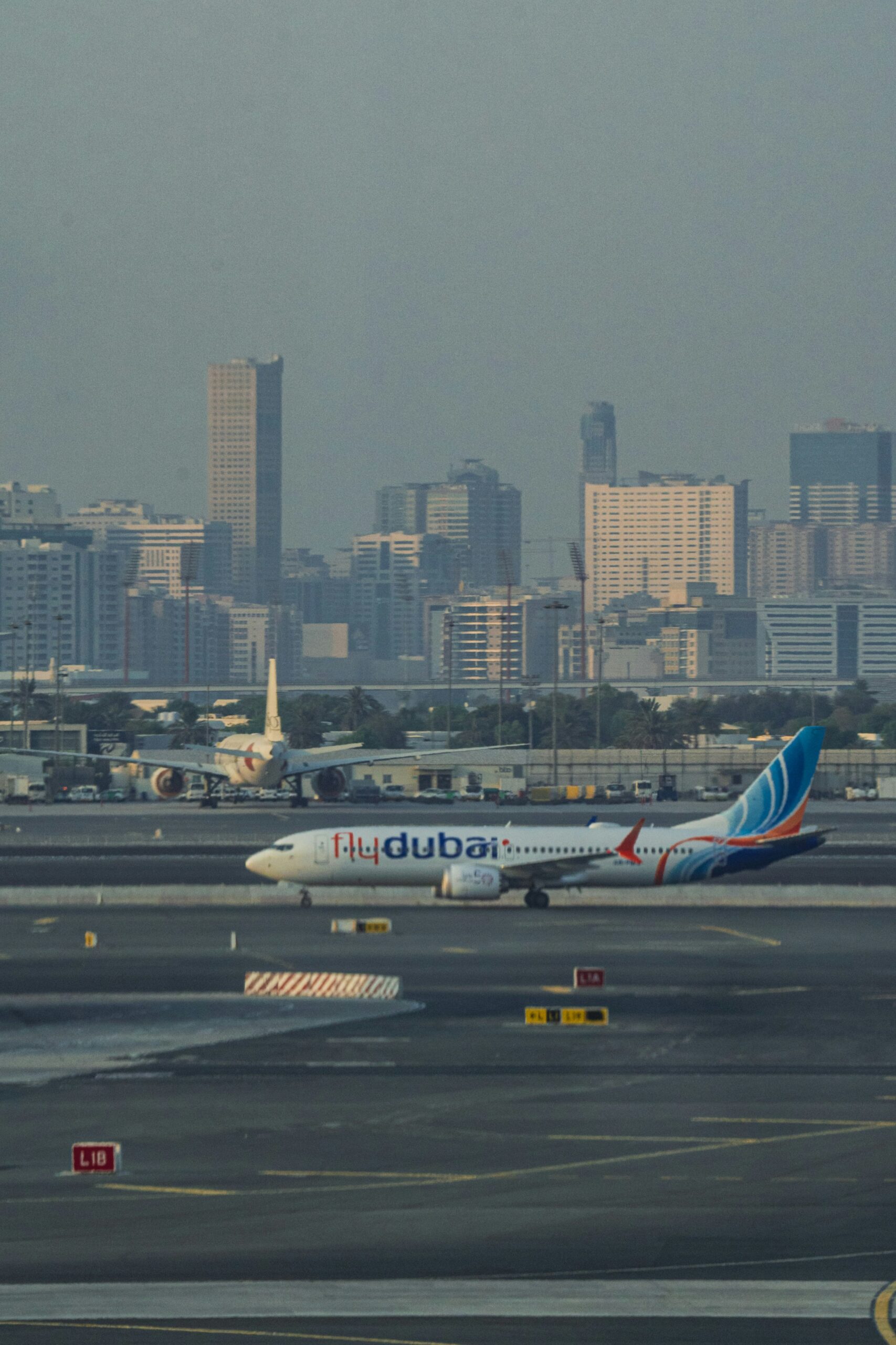 FlyDubai plane at at runway.