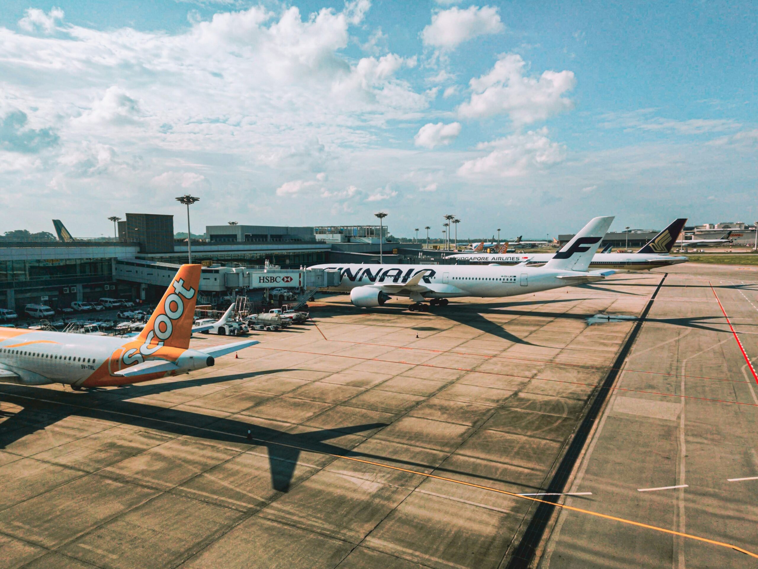 Airplanes at airport.