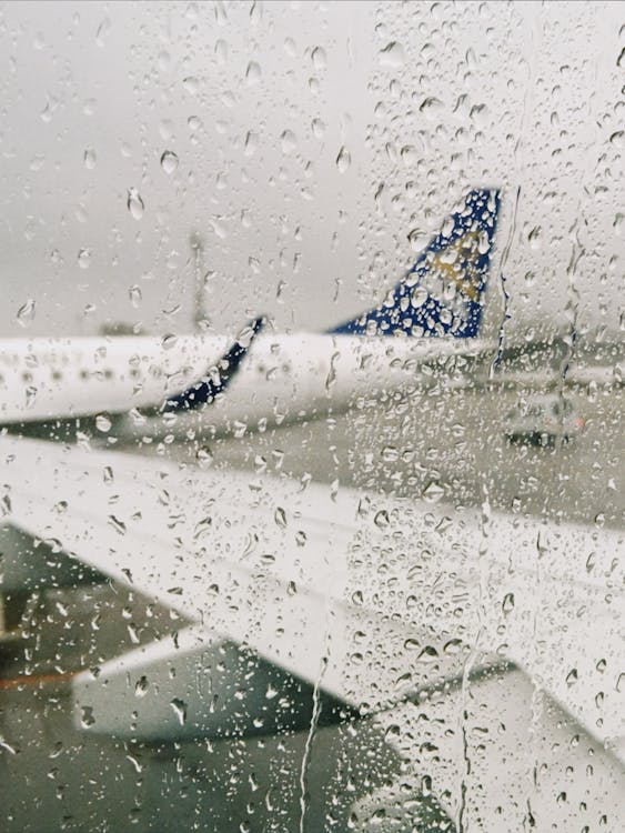 Rainy view through window