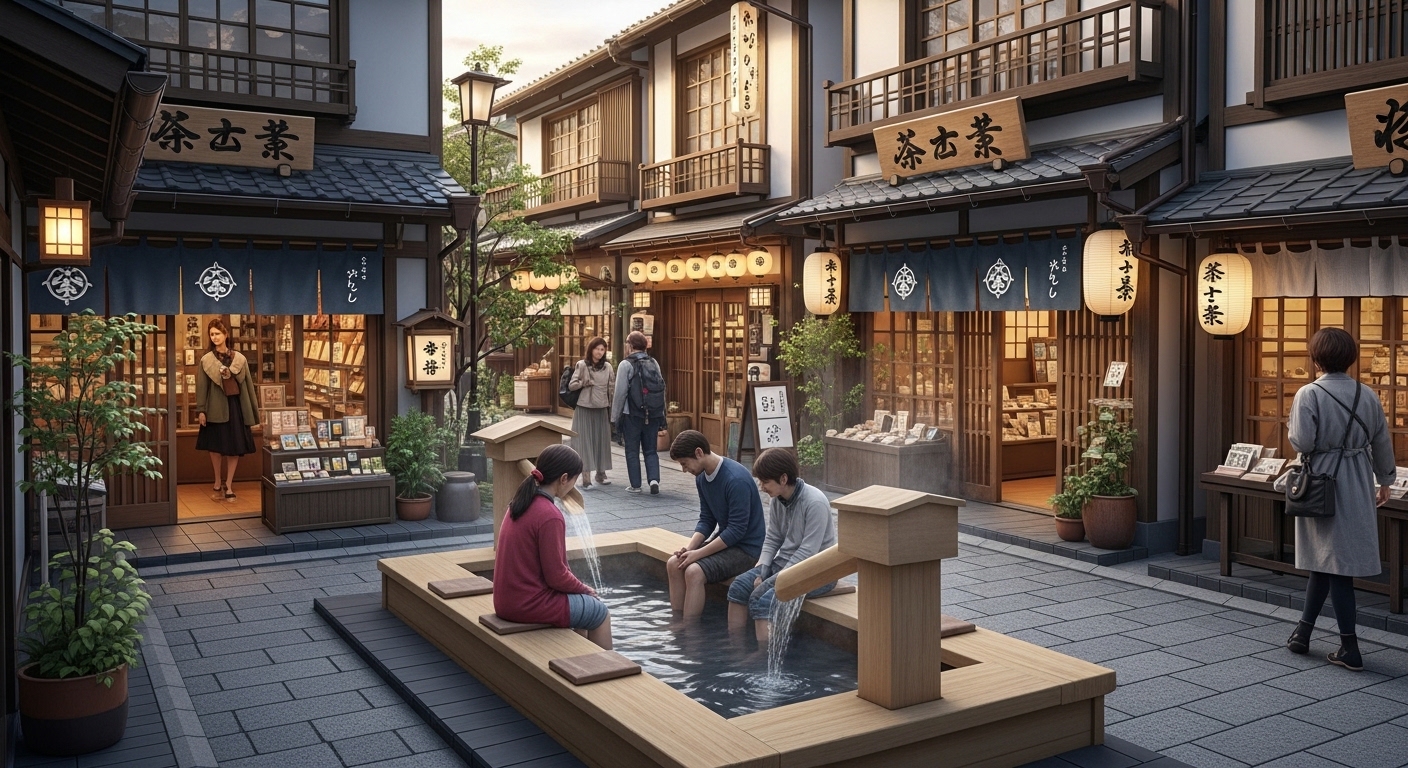 Public Thermal Footbaths on Shopping Streets