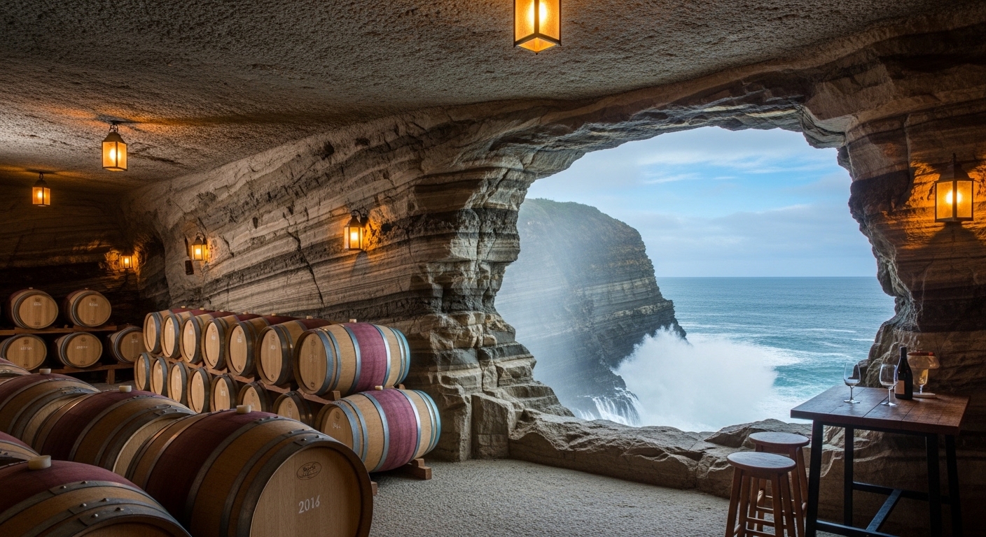 Cliff Vault Wine Cellars With Ocean Air Aging