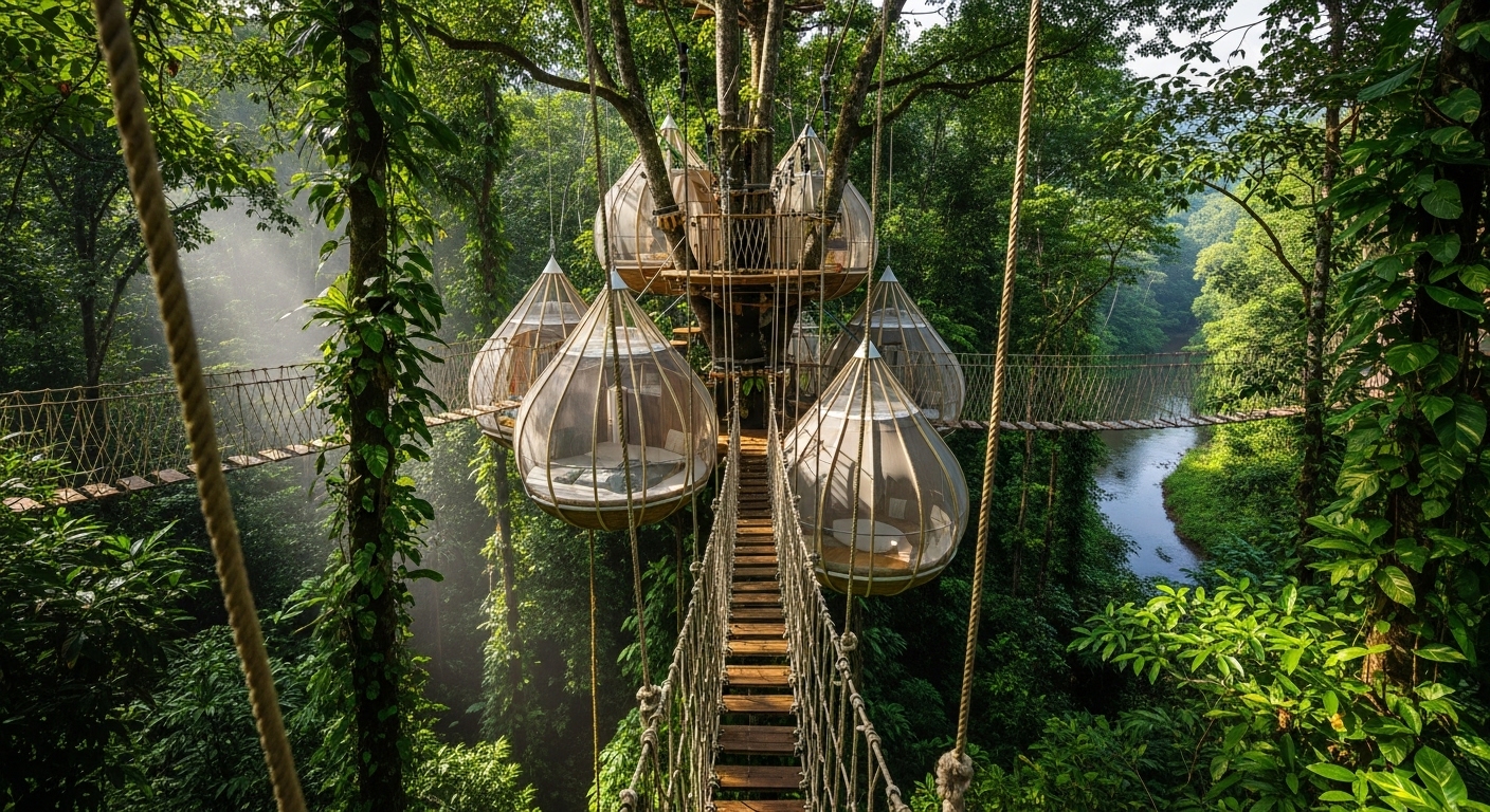 Hammock Hotels: Forest Stays Suspended in the Canopy