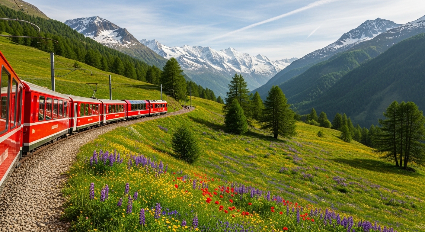 Alpine Flower Trains Timed to Bloom Season