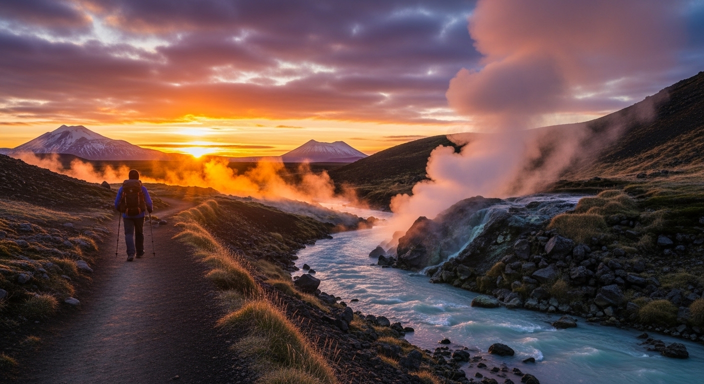 Volcanic Plateaus With Hot-River Footpaths