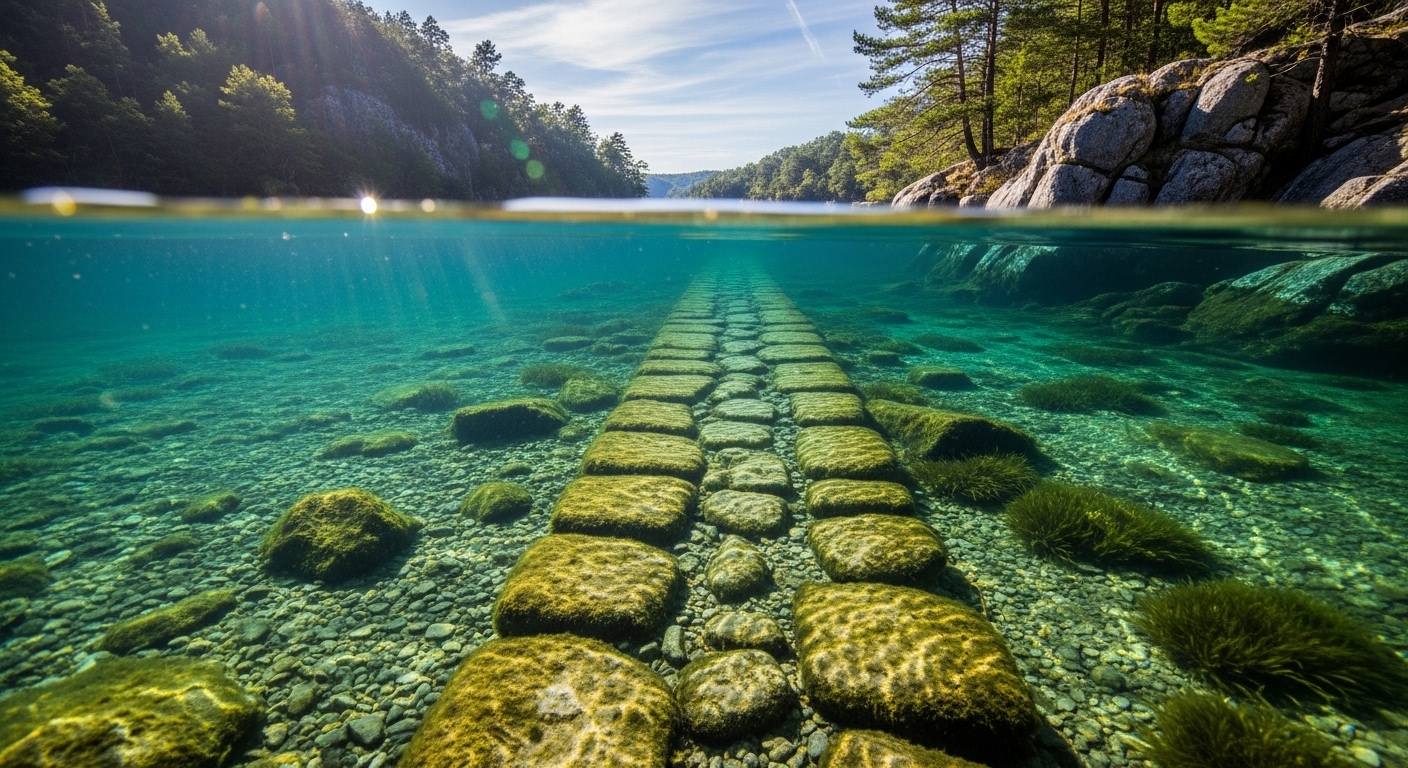 Sunken Roman Roads Visible in Clear Lakes