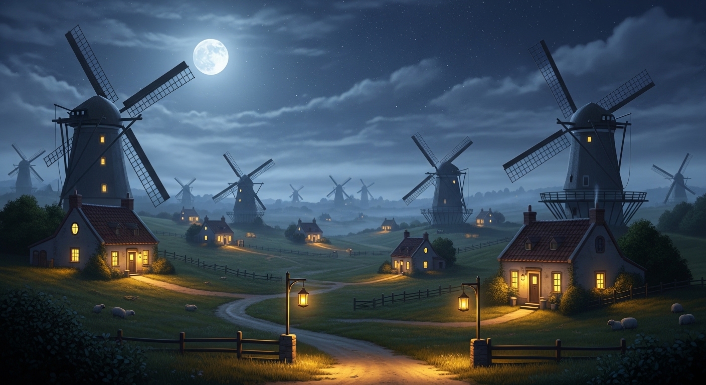 Windmill Villages That Grind Only at Night