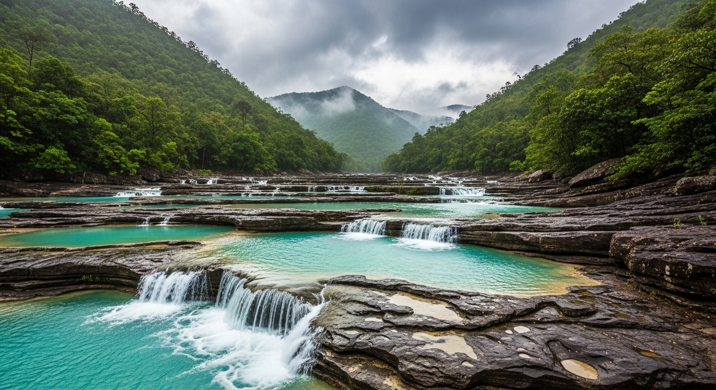 Monsoon Step Pools That Appear for Two Months
