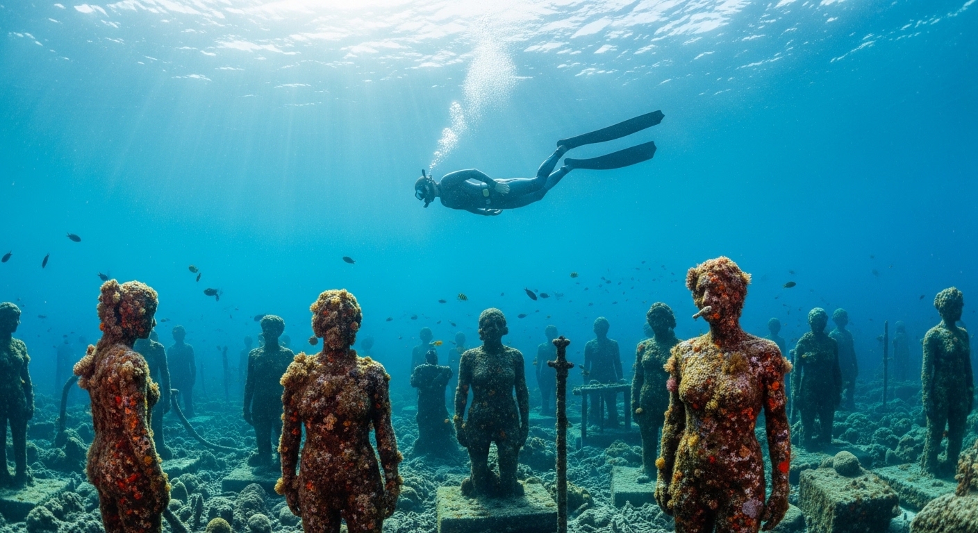 Submerged Sculpture Trails for Free Divers