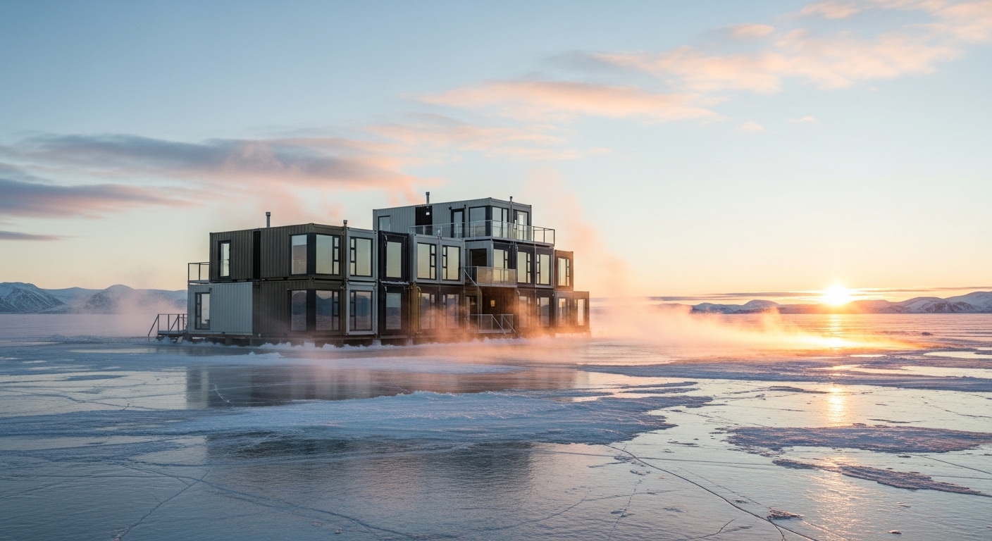Ice Drift Hostels on Frozen Lakes