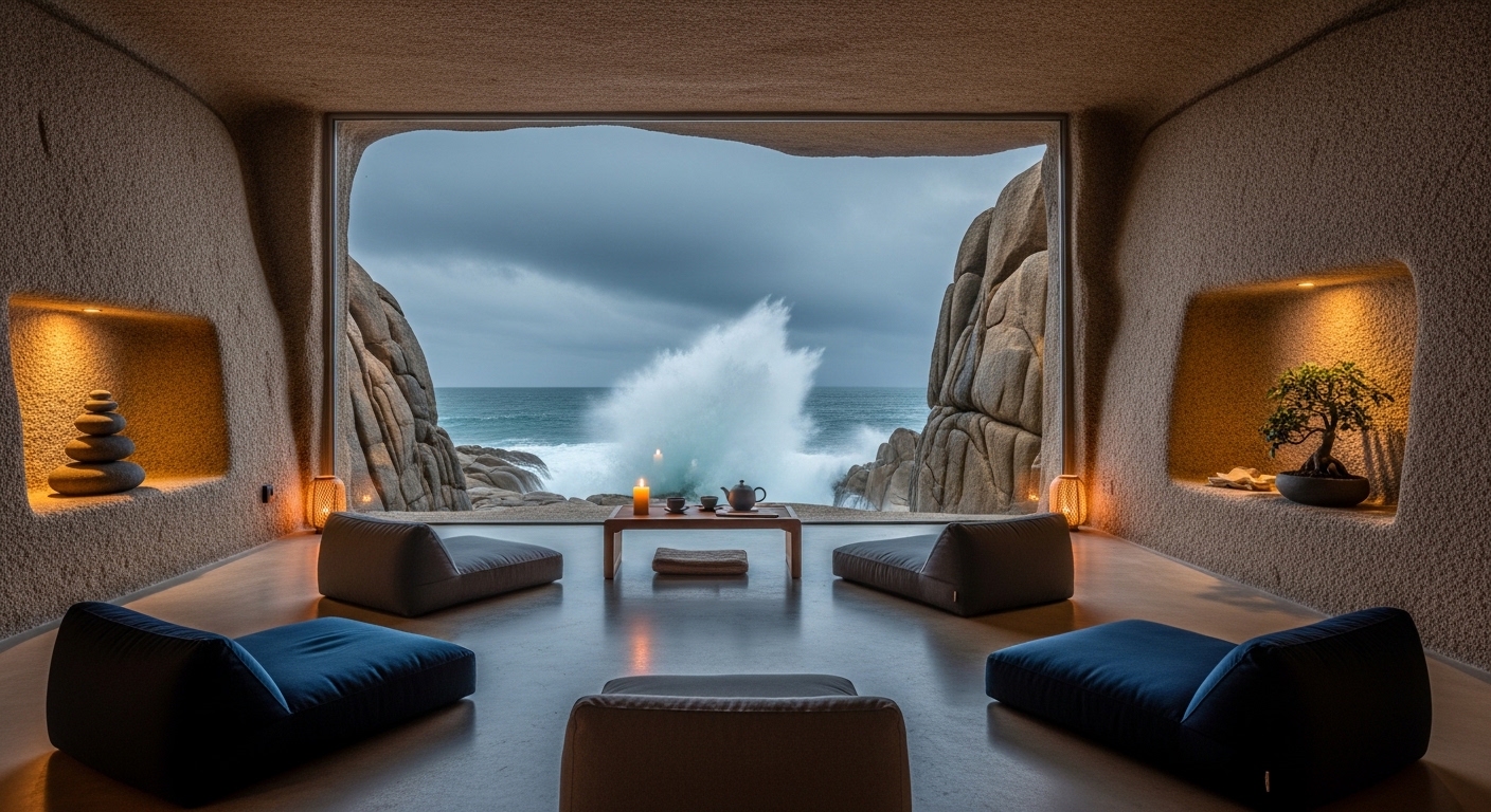Storm Shelters Turned Cliffside Meditation Rooms